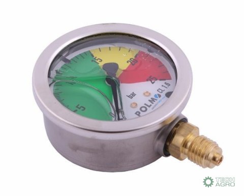 Manometr glicerynowy M63 0-25 bar gwint M12x1.5 dolne przyłącze. obudowa kwasoodporna. Opryskiwacz POLMO Manometr glicerynowy M63 0-25 bar gwint M12x1.5 dolne przyłącze. obudowa kwasoodporna. Opryskiwacz POLMO