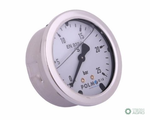 Manometr glicerynowy M63 0-25 bar tylne przyłącze G1/4" POLMO Manometr glicerynowy M63 0-25 bar tylne przyłącze G1/4" POLMO