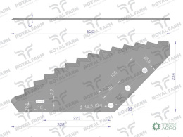 Nóż paszowozu uniwersalny otwór 19.5 mm Standard ROYAL FARM