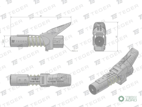 KOŃCÓWKA SMAROWNICY Z DŻWIGNIĄ M10X1 TEGER