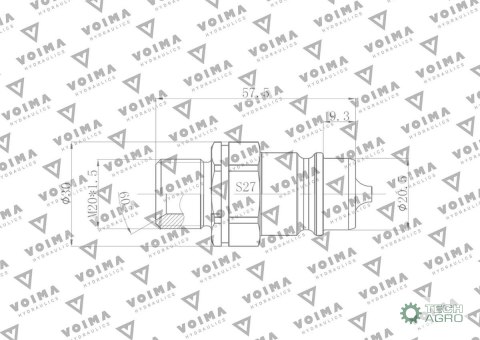 ZAWÓR WT.HYDR.EURO M20X1.5 GZ VOIMA ZAWÓR WT.HYDR.EURO M20X1.5 GZ VOIMA