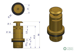 Zawór kompletny poidła RF-20909015 RF-20909025 ROYAL FARM ( sprzedawane po 10 )