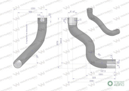 Kolano rura łączeniowa tłumika AL171730. AL164071 WARYŃSKI