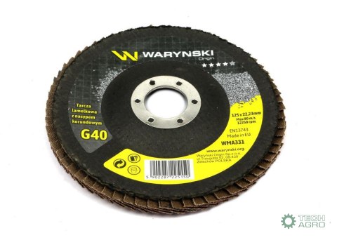 Tarcza do szlifierki 125 mm lamelkowa z elektrokorundem GR40 (sprzedawana po 10 szt.) Waryński Tarcza do szlifierki 125 mm lamelkowa z elektrokorundem GR40 (sprzedawana po 10 szt.) Waryński