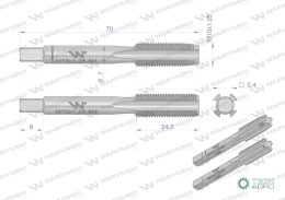 Gwintowniki komplet 2 szt do gwintu metrycznego drobnozwojnego DIN2181 M10X1.25 Waryński