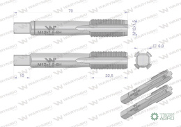 Gwintowniki komplet 2 szt do gwintu metrycznego drobnozwojnego DIN2181 M12X1.5 Waryński