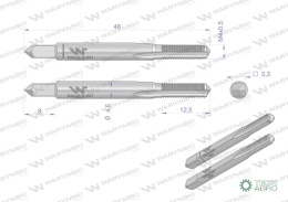 Gwintowniki komplet 2 szt do gwintu metrycznego drobnozwojnego DIN2181 M4X0.5 Waryński