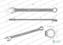 Klucz płasko-oczkowy 11 mm. CrV standar d ASME B107-2010 Waryński