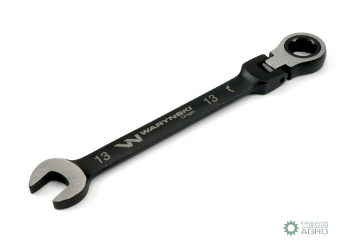 Klucz płasko-oczkowy 13 mm z grzechotką 72 zęby i przegubem Waryński Klucz płasko-oczkowy 13 mm z grzechotką 72 zęby i przegubem Waryński