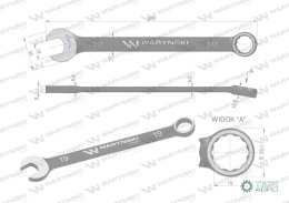 Klucz płasko-oczkowy 19 mm. CrV standar d ASME B107-2010 Waryński