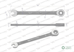 Klucz płasko-oczkowy 6 mm z grzechotką 72 zęby standard ASME B107-2010 Waryński