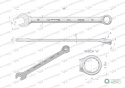 Klucz płaskooczkowy extra długi 19mm dł 281mm standard ASME B107.9M Waryński