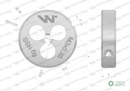 Narzynka do gwintu metrycznego drobnozwojnego DIN223 M3X0.35 Waryński