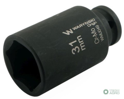 Nasadka udarowa sześciokątna długa 1/2". 31 mm. CrMo. DIN 3129. Waryński Nasadka udarowa sześciokątna długa 1/2". 31 mm. CrMo. DIN 3129. Waryński
