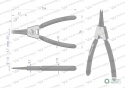 Szczypce do pierścieni osadczych 150 mm zewnętrzne proste Waryński