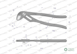 Szczypce do rur szybkonastawne 250mm. z akres szczęk 50 mm Waryński