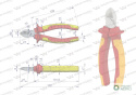 Szczypce izolowane, boczne, 160 mm. VD E. Waryński