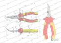 Szczypce izolowane, wydłużone wygięte 1 60 mm. VDE. Waryński