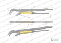 Szczypce nastawne szwedzkie do rur szczęki typ 45° o rozstawie max 103mm długość 652mm Waryński