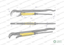 Szczypce nastawne szwedzkie do rur szczęki typ 45° o rozstawie max 67mm długośc 535mm Waryński