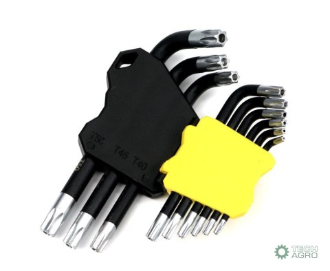 Zestaw kluczy TORX T10-T50 ze stali S2 9 9el w uchwycie Waryński Zestaw kluczy TORX T10-T50 ze stali S2 9 9el w uchwycie Waryński