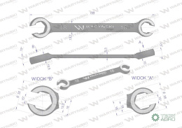 Klucz płasko oczkowy otwarty 16 x 18 Wa ryński