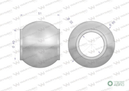 Kula łącznika górnego hartowana kat. 3 60X32X51 Waryński