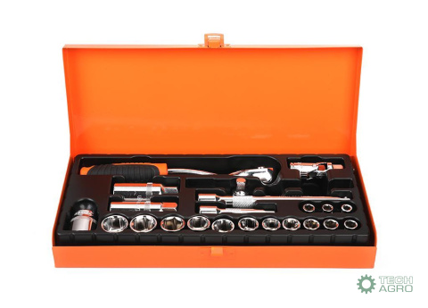 Zestaw kluczy nasadowych 3/8" (22 el) TEGER