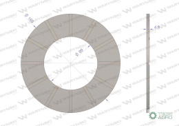 Okładzina sprzęgła ciernego wału przegubowo-teleskopowego seria 7 wymiary 165x89x4.8 WARYŃSKI