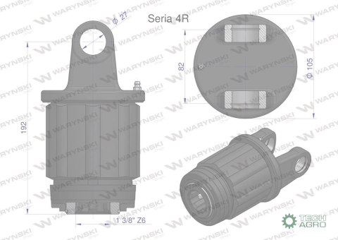 Sprzęgło zapadkowe wału Seria 4R 900 Nm - 1 3/8 Z6 WARYŃSKI Sprzęgło zapadkowe wału Seria 4R 900 Nm - 1 3/8 Z6 WARYŃSKI