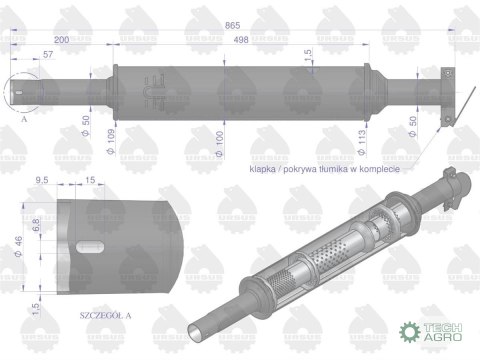 Tłumik okrągły krótki 865 mm 4.5kg C-330 (prosty) ORYGINAŁ URSUS Tłumik okrągły krótki 865 mm 4.5kg C-330 (prosty) ORYGINAŁ URSUS
