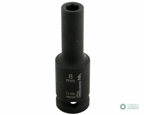 Nasadka udarowa sześciokątna długa 1/2". 8 mm. CrMo. DIN 3129. Waryński Nasadka udarowa sześciokątna długa 1/2". 8 mm. CrMo. DIN 3129. Waryński
