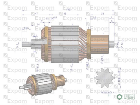 Wirnik rozrusznika 9144763, 1447834M91 Nowy Typ EXPOM KWIDZYN eu