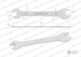Klucz ultra płaski 22 x 24 mm, CrV Wary ński