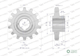 Koło łańcuchowe stalowe hartowane Z-14 1