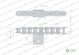 Łańcuch C08B (R1 1/2) przenośnika Kombajnu do Porzeczek Waryński (sprzedawane po 100m)
