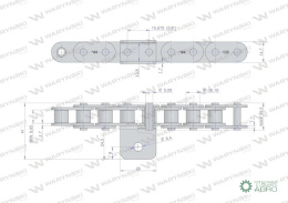 Łańcuch C10B (R1 5/8) przenośnika Kombajnu do Porzeczek 23 łopatek Waryński