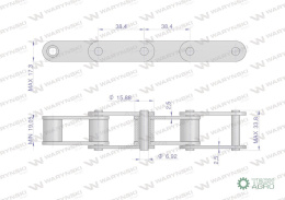 Łańcuch rolkowy 38.4R 5m Waryński 674480