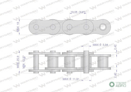 Łańcuch rolkowy L12A1-38PZ zastosowanie Claas 686200. 686200.0. 0006862000 Waryński