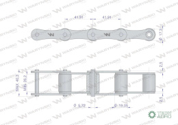 Łańcuch rolkowy S62 5m Waryński