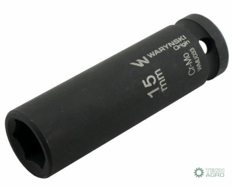 Nasadka udarowa sześciokątna długa 1/2". 15 mm. CrMo. DIN 3129. Waryński Nasadka udarowa sześciokątna długa 1/2". 15 mm. CrMo. DIN 3129. Waryński