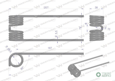 Palec podbieracza zastosowanie Welger RP200 Waryński Palec podbieracza zastosowanie Welger RP200 Waryński