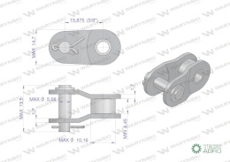 Półogniwo łańcucha 10BF20 zastosowanie Claas 670252. 670252.0. 0006702520 Waryński ( sprzedawane po 5 )