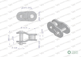 Półogniwo łańcucha 520-1 (R1 5/8) Waryński ( sprzedawane po 10 )