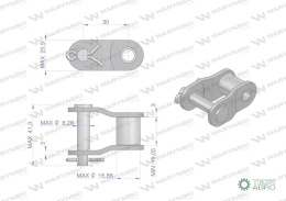 Półogniwo łańcucha CA627 Waryński ( sprzedawane po 5 )