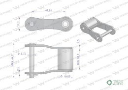 Półogniwo łańcucha S62 Waryński ( sprzedawane po 5 )