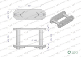 Zamek łańcucha 38.4R Waryński ( sprzedawane po 5 )