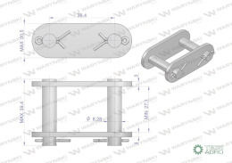 Zamek łańcucha 38.4VB Waryński ( sprzedawane po 5 )