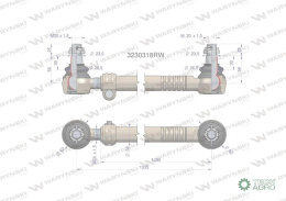 Drążek kierowniczy 1335mm 3230318R WARYŃSKI