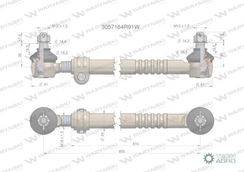 Drążek kierowniczy 3057164R91 WARYŃSKI